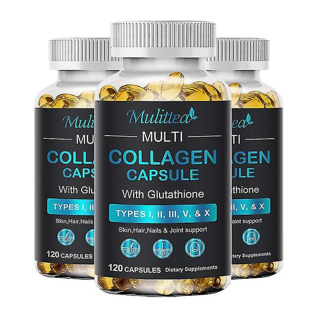 Guoguo Collagen & Glutathione Capsules With Vitamin C For Anti-oxidation Reduce Cell Damage Promote Health Of Nails&hair Skin 3 Bottle 120pcs on Productcaster.