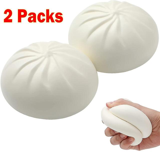 Xxttc 2 Pcs Funny Dumpling Stress Relief Bun Toys Slow Rising Dough Squeeze Bun Anxiety Relief Stress Sens on Productcaster.