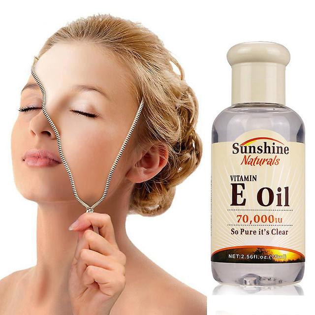 1-3stk Sunshine Naturals Vitamin E Oil 70000iu Flydende 75ml Aging Rynker Hudpleje 1pc on Productcaster.