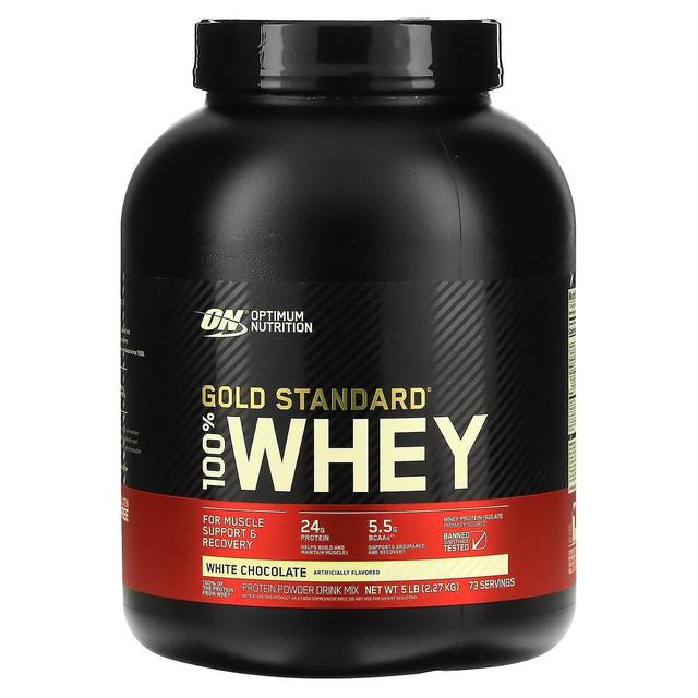 Optimum Nutrition, Gold Standard 100% Molke, weiße Schokolade, 5 lbs (2,27 kg) on Productcaster.