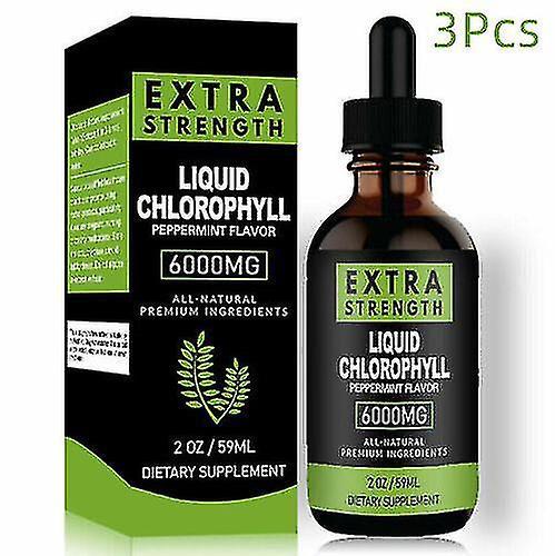 Chlorophyll All-natural Extract Liquid Drops Water Soluble Mint Improve Health 59ml 3Pcs on Productcaster.