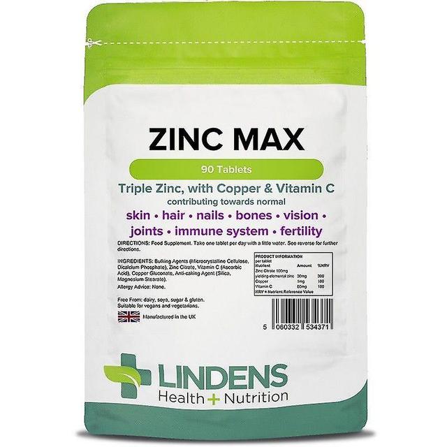 Lindens Zinc Max Tablets 90 (4371) on Productcaster.