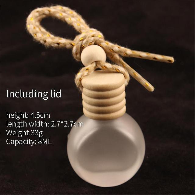 1pc Bil 8ml Hengende Tomt Glass Parfymeflasker Anheng Bil Ornament Auto flat rund frostet Gold Wire Rope on Productcaster.