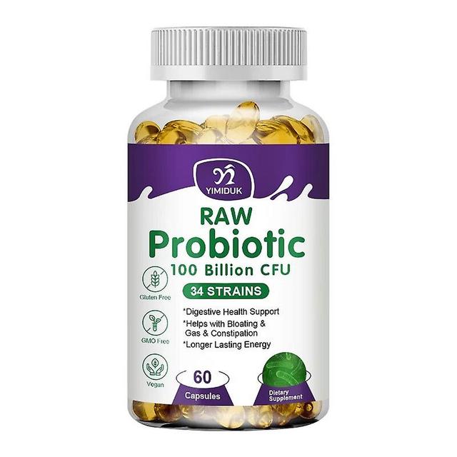 Visgaler Raw Probiotic Capsule 100 Billion Cfu Digestive Enzyme Helps Stomach Digestion And Immune System Accelerate Metabolism 1 Bottles 120 pcs on Productcaster.