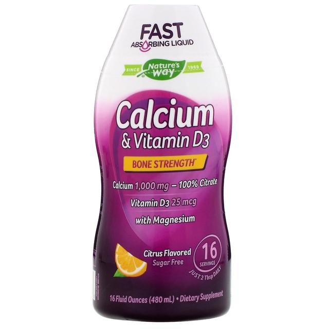 Nature's Way Natura's Way, Calcio & Vitamina D3, Agrumi Aromatizzato, 16 fl oz (480 ml) on Productcaster.