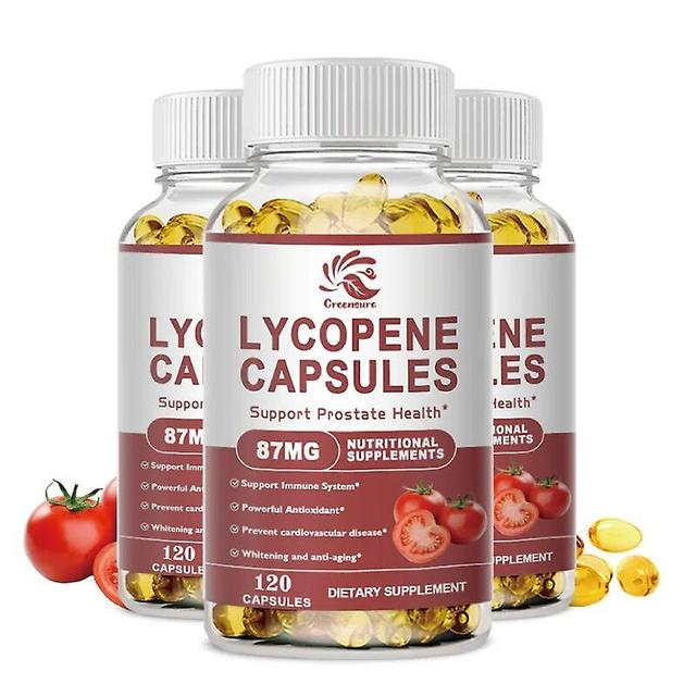 Visgaler Lycopene Capsules Tomato Extract Protect Prostate Increases Physical Strength, Supplement Energy Enhance Immunit 3 Bottle 120 pills on Productcaster.