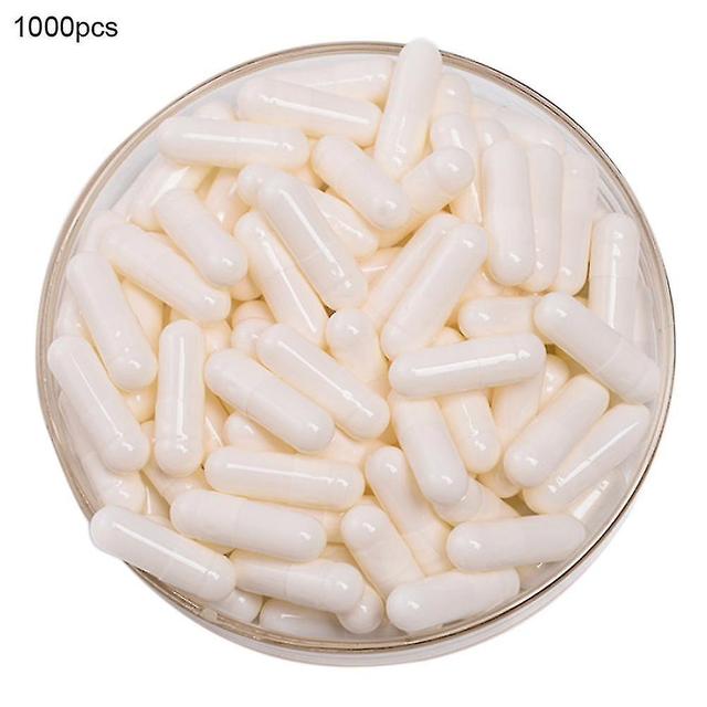 ZHOUBA 1000Pcs Transparent Hollow Gelatin Empty Separated Medical Powder Capsule Shells White on Productcaster.