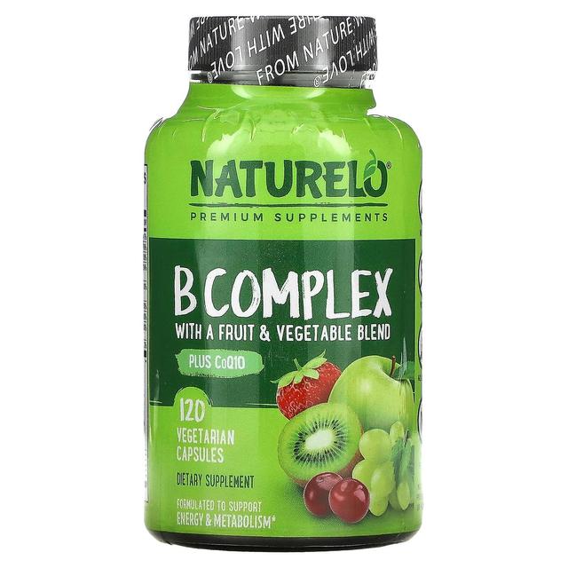 NATURELO, Complexo B com uma mistura de frutas e vegetais, mais CoQ10, 120 cápsulas vegetarianas on Productcaster.