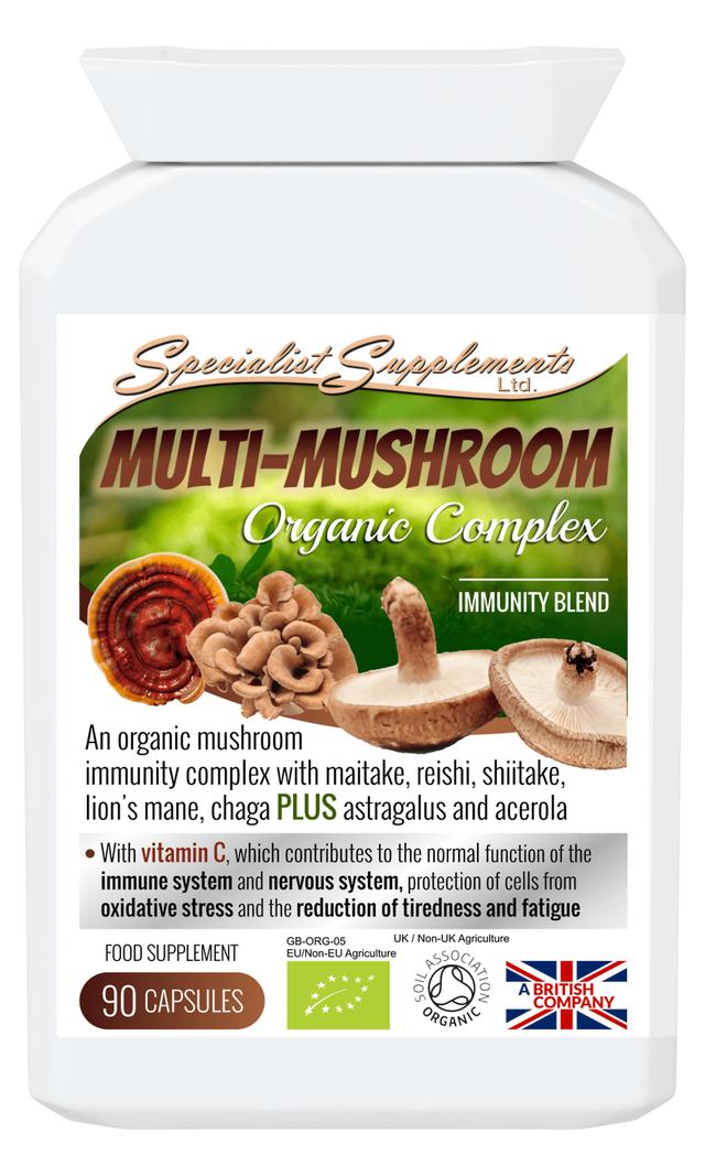 Specialist supplements multi-mushroom organic complex 90's on Productcaster.