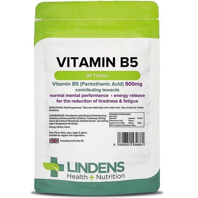 Lindens Vitamina B5 500mg comprimidos 90 (4661) on Productcaster.