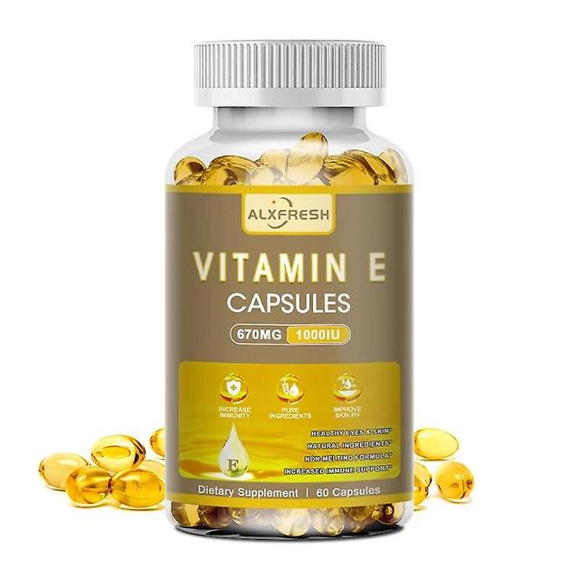 Visgaler Alxfresh Vitamin E Capsules - Improves Blood Circulation Antioxidant Boosts Immunity Supports Skin Hair Eye And Heart Health 1 Bottle 120 ... on Productcaster.