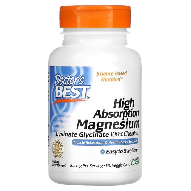 Doctor's Best, High Absorption Magnesium, 52,5 mg, 120 vegetarische Kapseln on Productcaster.