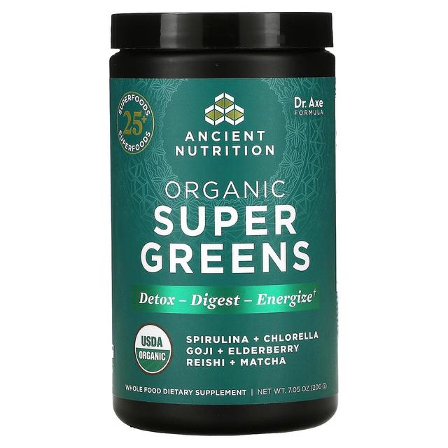 Dr. Axe / Ancient Nutrition Dr. Machado / Nutrição Antiga, Super Greens Orgânicos, 7.05 oz (200 g) on Productcaster.