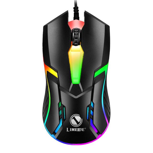 Black/white Usb Wired Mouse With Rgb Backlit Lighweight Plug And Play Mouse For Offices Home Study on Productcaster.