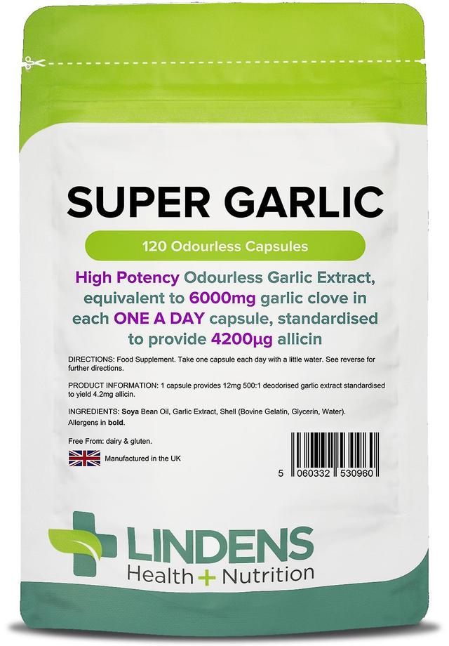 Lindens Garlic 6000mg - 120 Odourless Capsules (Super Garlic) on Productcaster.