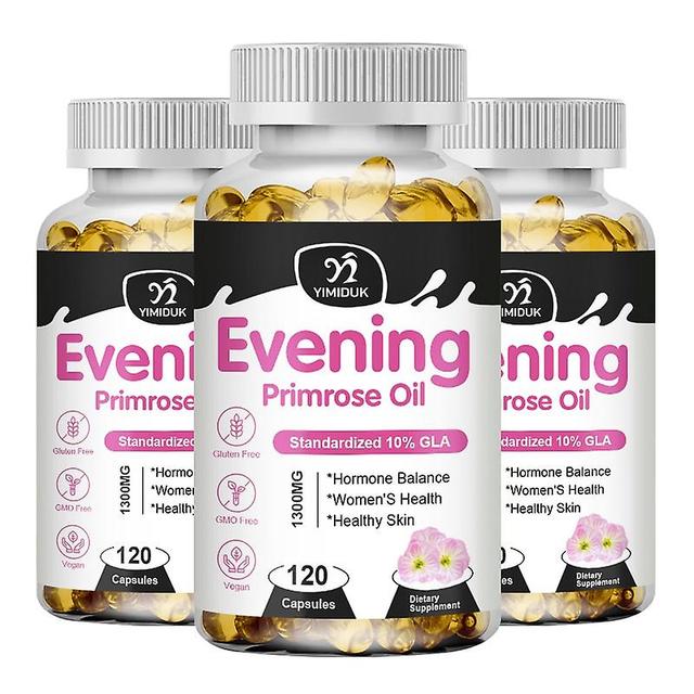 Eccpp Natural Evening Primrose Oil Capsule Regulate Hormone Level Antioxidant Strong Bones Enhance Immunity For Women 3 Bottles 60 pcs on Productcaster.