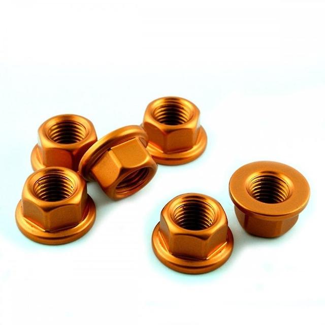 Aluminium Sprocket Nut M10 X (1.25mm) (Pack Of 6) Orange on Productcaster.