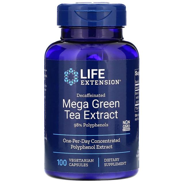 Life Extension, Mega Green Tea Extract, Decaffeinated, 100 Vegetarian Capsules on Productcaster.