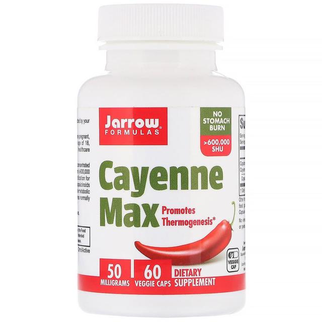 Jarrow Formulas, Cayenne Max, 50 mg, 60 vegetarische Kapseln on Productcaster.