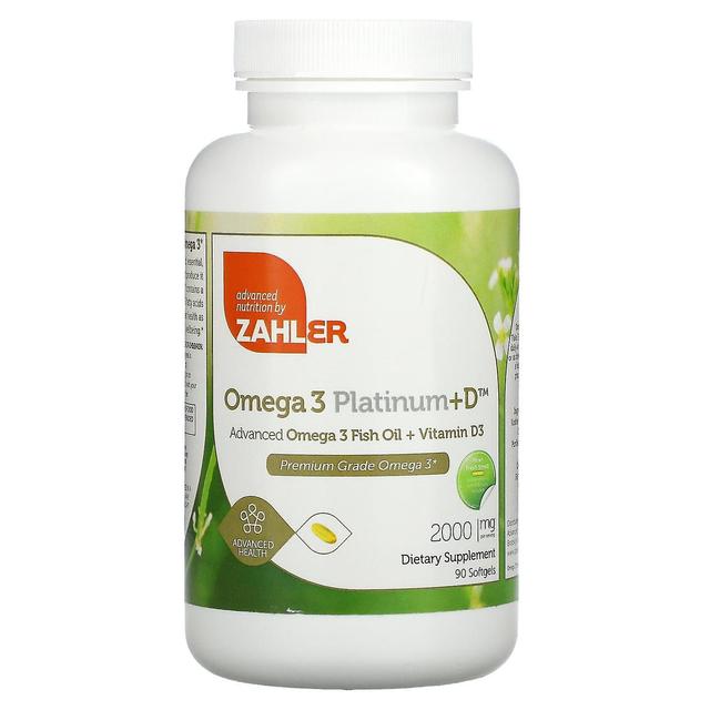 Zahler, Omega 3 Platinum+D, Avancerad Omega 3 fiskolja + Vitamin D3, 1 000 mg, 90 Softgels on Productcaster.