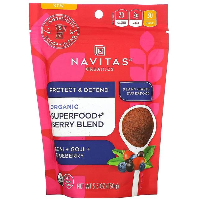 Navitas Organics, Organic Superfood+ marjasekoitus, Acai + Goji + mustikka, 5,3 oz (150 g) on Productcaster.