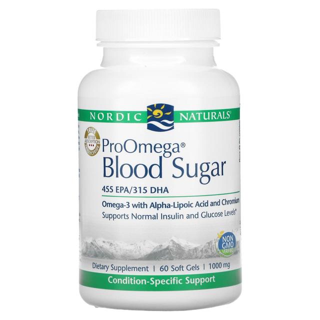 Nordic Naturals, ProOmega Blood Sugar, 1000 mg, 60 Softgels on Productcaster.