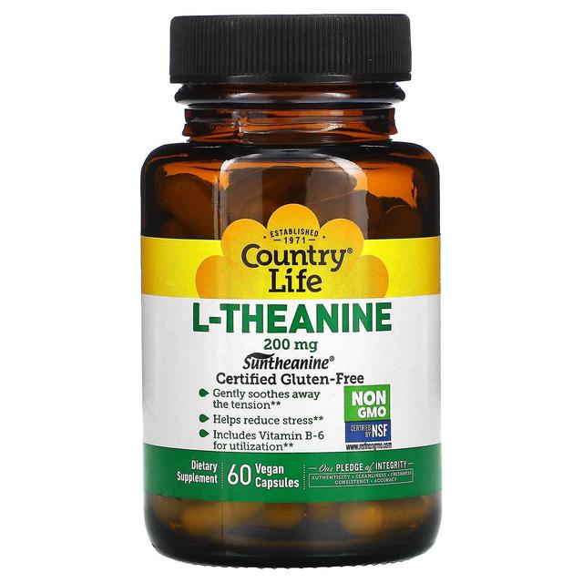 Country Life Vida rural, L-teanina, 200 mg, 60 cápsulas veganas on Productcaster.