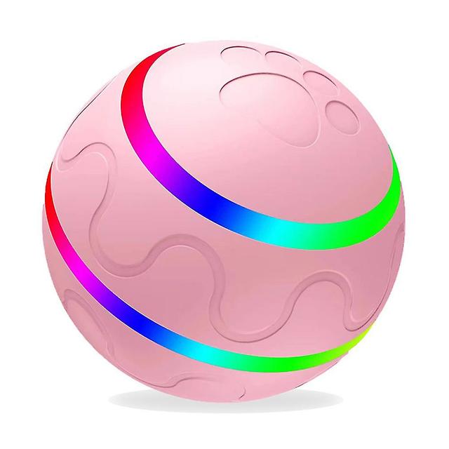 Scacv Automatique Cat Teasing Ball Glowing Interactif Pet Toy Ball Intelligent Cat Rolling Ball Toy Rose Automatic Model on Productcaster.