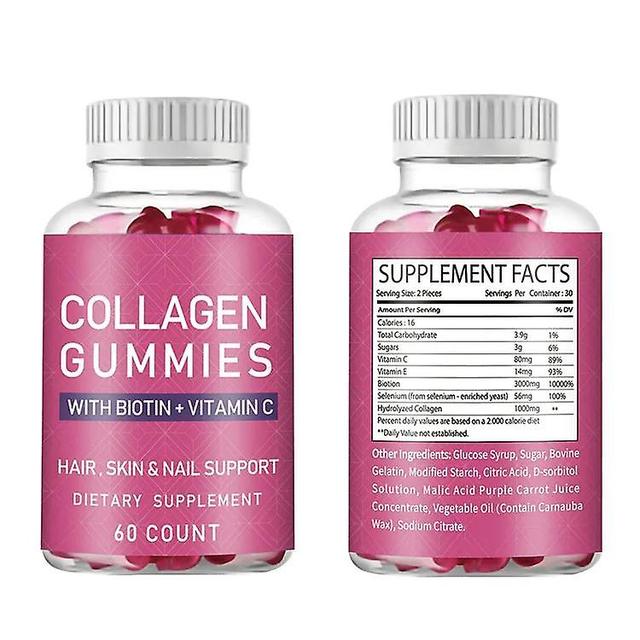 Glutathione Collagen Gummies With Vitamin C & Biotin Skin Whitening Improves Skin Promotes Hair Growth Repairs Hair Nails Anti-aging Beauty Gummies... on Productcaster.