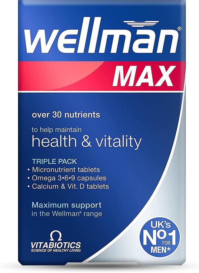 Vitabiotics Wellman Max 84 Tabletten/Kapseln Omega Health Vitality 3 Packungen für 2 Personen on Productcaster.