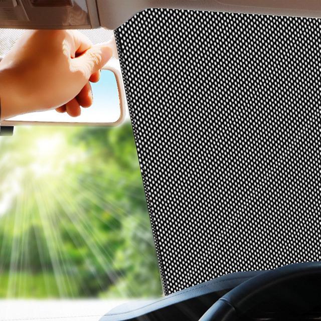 Car Retractable Reflector Sun Shade Laser Reflective Aluminum Film Sun Visor Heat Shield For Car Interior Fits Small Sedans 40x60 on Productcaster.