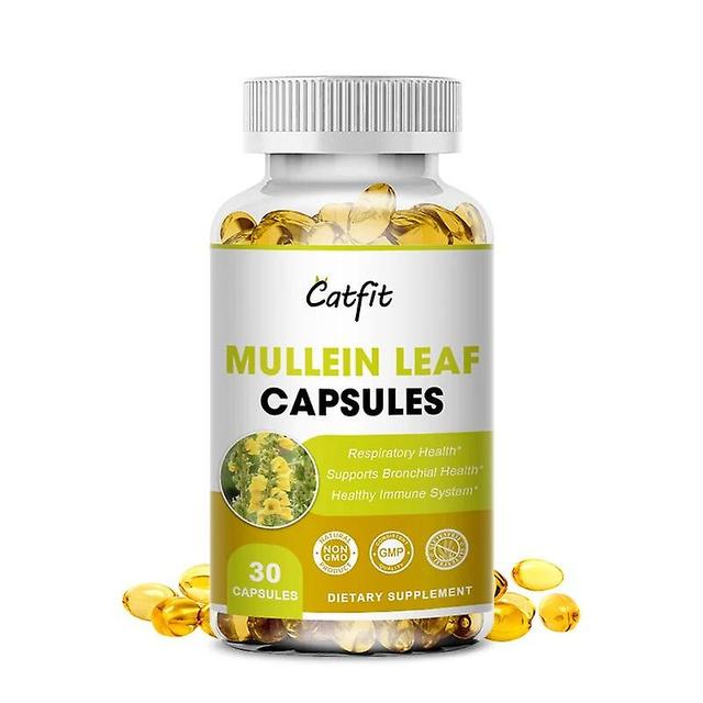 Visgaler Natural 1500mg Mullein Leaf Capsules Clear Lungs Relieve Cough Digestive Health Care Pain Relief Immune Mullein Extract 30pcs on Productcaster.