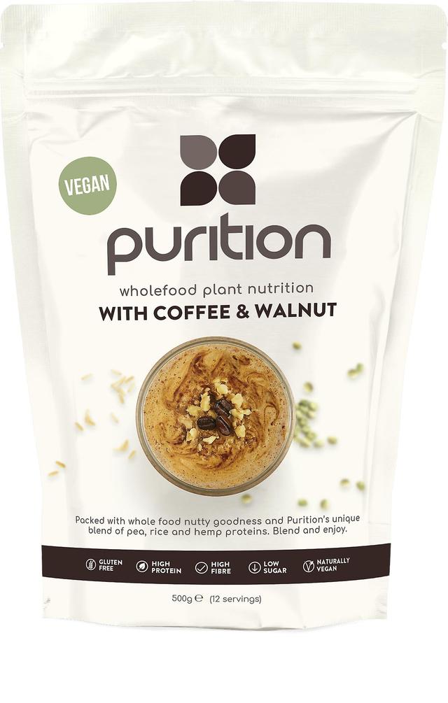 Purition vegan wholefood plant nutrition with coffee & walnut 500g on Productcaster.