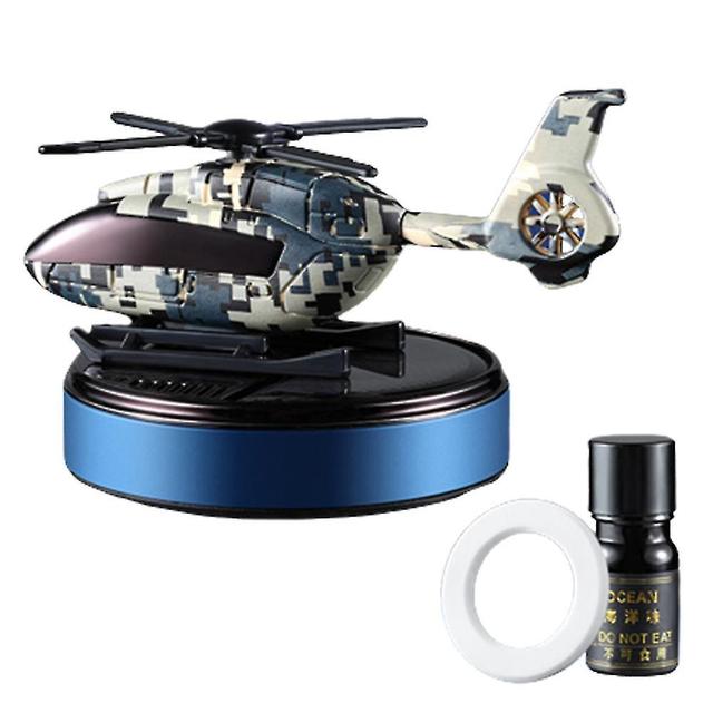 Personalized Solar Car Perfumes With Helicopter Car Perfumes Diffuser Ornament For Car Auto Decor Camouflage on Productcaster.