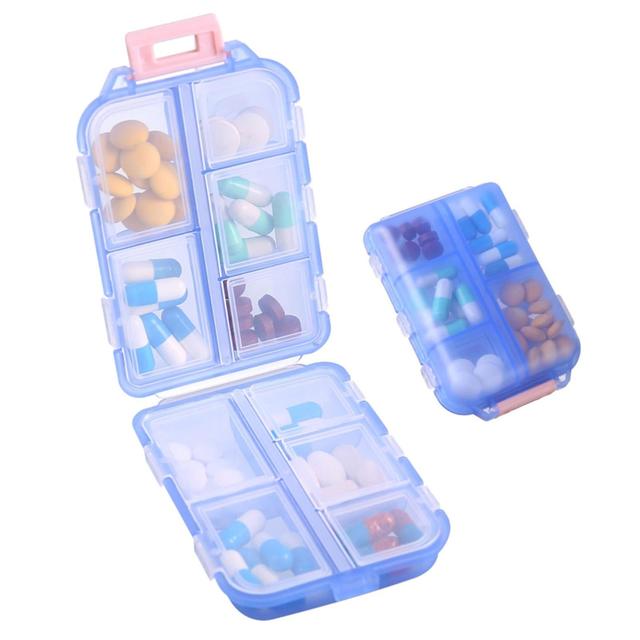 Travel Pills Organizer - 10 Compartments Pills Case,Perfect for On-The-Go Storage, Pills Holder for Purse Blue on Productcaster.