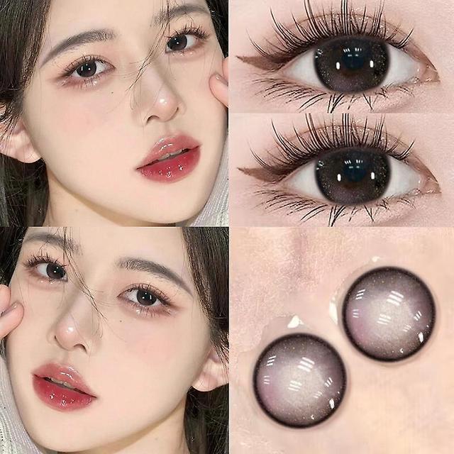 Color Contact Lens Cosplay Half-year Throwing Female Milk Powder Ash 14.2mm 225 on Productcaster.