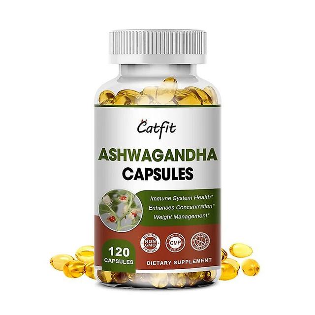 Catfit Naturlig Ashwagandha Kapsel Lindra Ångest Tonifierande Njure Uthållighet Hormoner Endokrina Indien Mäns Ginseng För Malehuamade Huamade 120pcs on Productcaster.