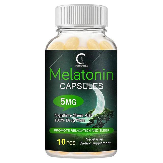 Visgaler Melatonin Capsules Vitamin B6 Tablet Deep Sleep Aid Save Insomnia Skin Beauty Health Antioxidant Fatigue Relief 10pcs on Productcaster.