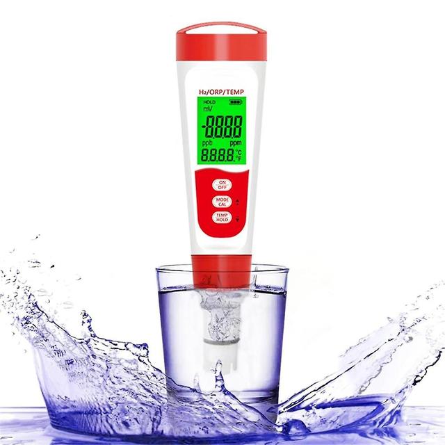 Wasserstoff-Wasserflaschen-Testmessgerät, 3-in-1-H2/Redox-/Temp-Digital-Wasserstoff-Füllstandstester-Stift für tägliche Dr Rot on Productcaster.