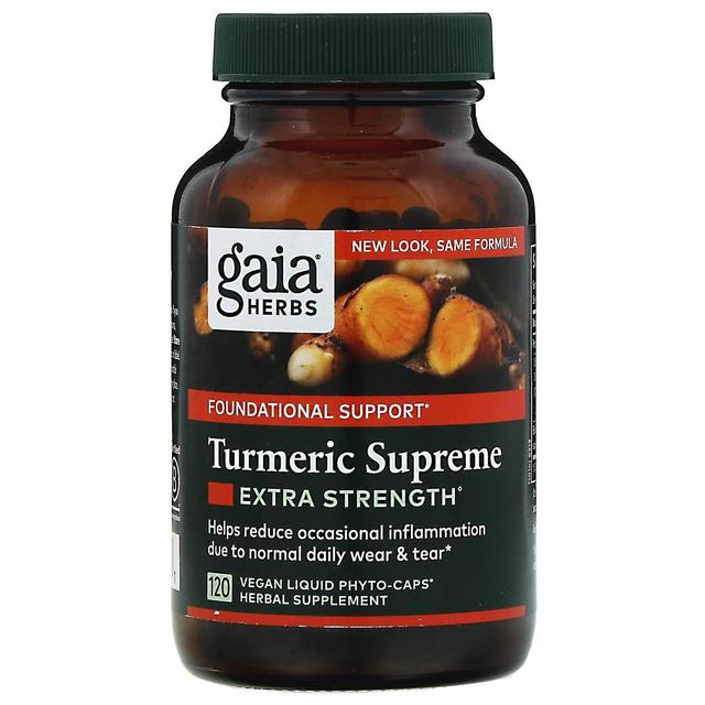 Gaia Herbs, Turmeric Supreme, Extra Strength, 120 Vegan Liquid Phyto-Caps on Productcaster.