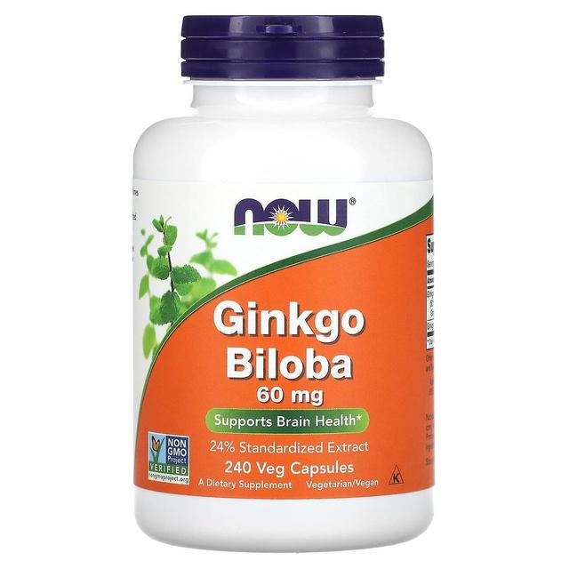 NOW Foods, Ginkgo Biloba, 60 mg, 240 Veg Cápsulas on Productcaster.