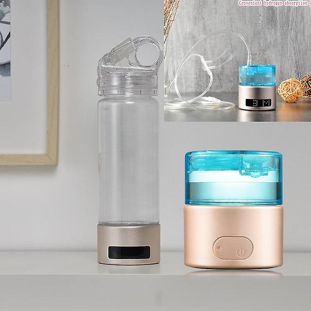 Venalisa Spe&pem Healthy Anti-aging Hydrogen Rich Water Bottle Generator Led Display Hydrogen Rich Water Maker Ionizer With Tube Yellow on Productcaster.