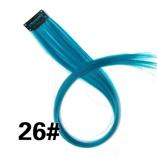 Duqi Leeons extensiones de cabello sintético con clips resistentes al calor extensiones de cabello liso color color negro clip de pelo mujer 12G / ... on Productcaster.