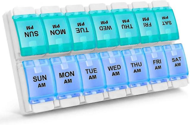 Breey Weekly 7 Day Pill Organizer, 2 Times A Day Pill Box Pill Cases (am Pm), Bpa Free Medicine Organizer For Pills/vitamin/fish Oil/supplements, A... on Productcaster.