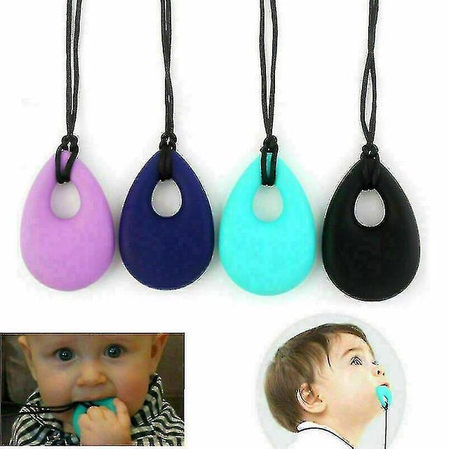 Autism Chewy Necklace - Kids Baby Chewie Sensory Chew Asd Adhd Tear Drop Spd Raoliang on Productcaster.