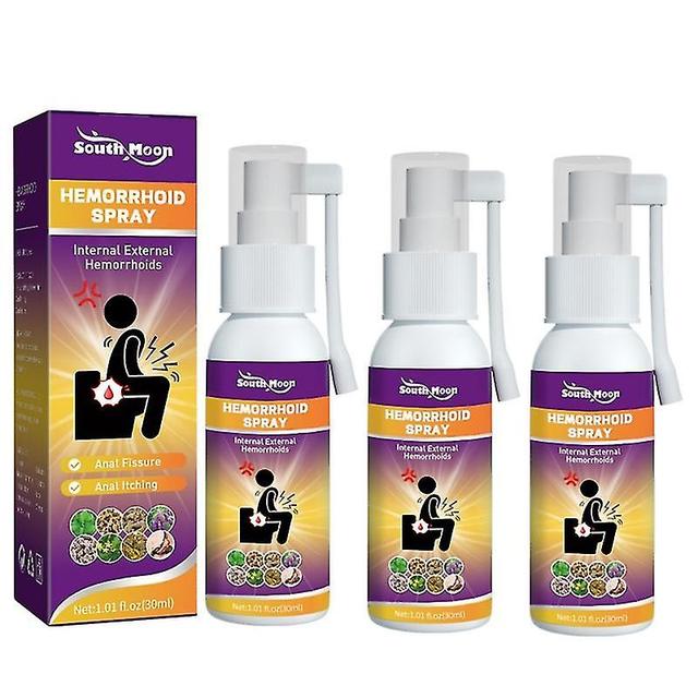 Szfy Health Skin Care Natural Herbal Hemorrhoid Treatment Internal Piles External Anal Fissure Anal Relief Spray Essential Oils 3pcs on Productcaster.