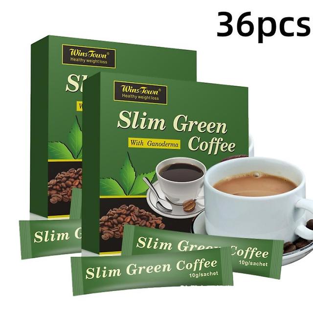 1-3boxes Teabags Slim Green Coffee With Ganoderma Control Weight Tea 2boxes on Productcaster.