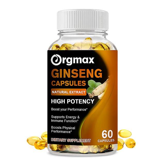 Tib Panax Korean Red Ginseng Capsules Strong Brain Potent Stamina Strength Enhances Immunity Health Kidney Male Energy Supplements 60pcs on Productcaster.