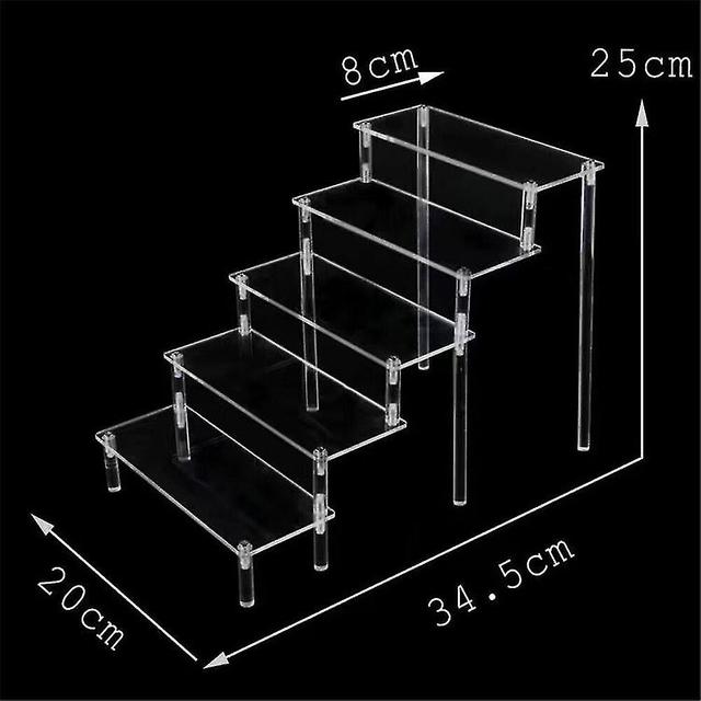 Sjioh Akryl Display Stand 1-5 Tier Clear Display Riser Rack For Cupcake Parfyme Doll Organizer Figurer Toy Car Model Storage Racks 5-lags stativer on Productcaster.