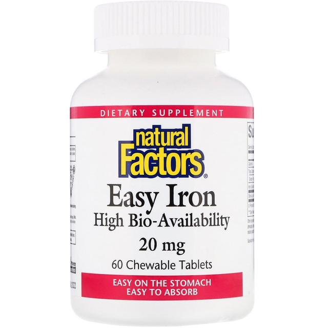 Natural Factors, Easy Iron, 20 mg, 60 Chewable Tablets on Productcaster.